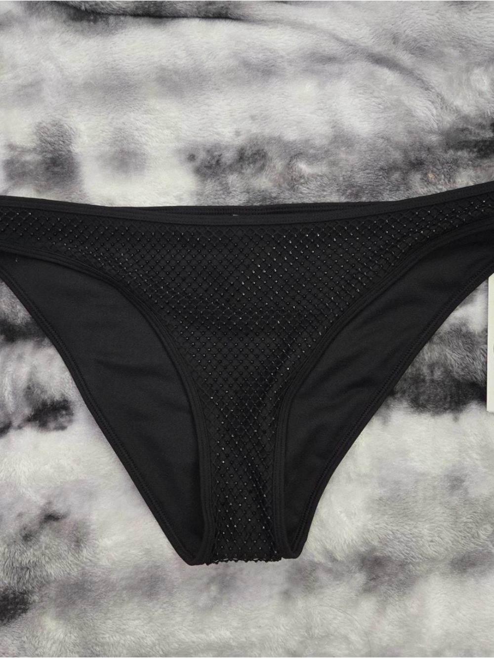 No Boundaries Black Rhinestone Mesh Bikini Bottom